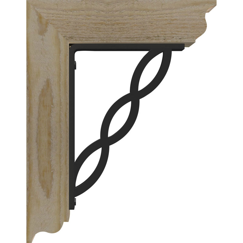 Support de fer triple 4 po Loera, H 16 po x P 14 po, Sapin de Douglas de l 3 1/2 po x T 2 po (lisse)