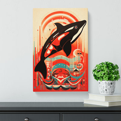 Orca Whale Constructivism - Wrapped Canvas