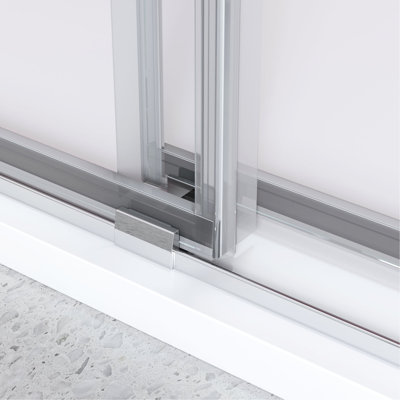 76'' H Double Sliding Shower Door, 68'' - 72'' W, 3/8" (10mm) Clear Glass, , Long-lasting Stainless Steel Parts 68 72 Inches Wide, 76 High, Robust