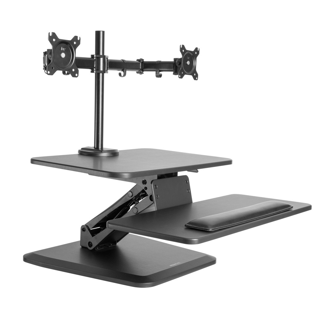 Mount-It! Height Adjustable Sit Stand Workstation, Standing Desk Converter with Dual Monitor Mount Mount-it
