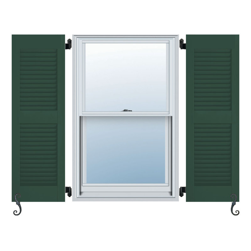 Atlantic Louvered Shutters, Forest Green, 13", 91"