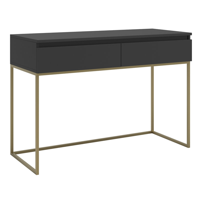 Abrah 120cm Console Table, Black/Gold