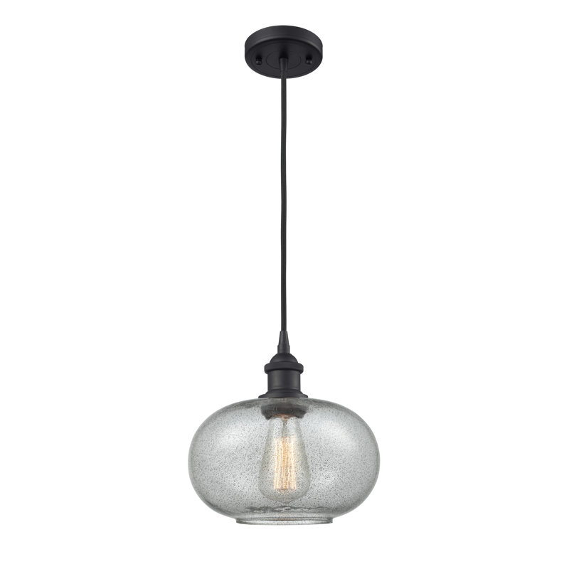 Luminaire sphère suspendu 1 lumières simple Bethlehem, Anthracite, Ampoule non incluse, Nickel satiné brossé