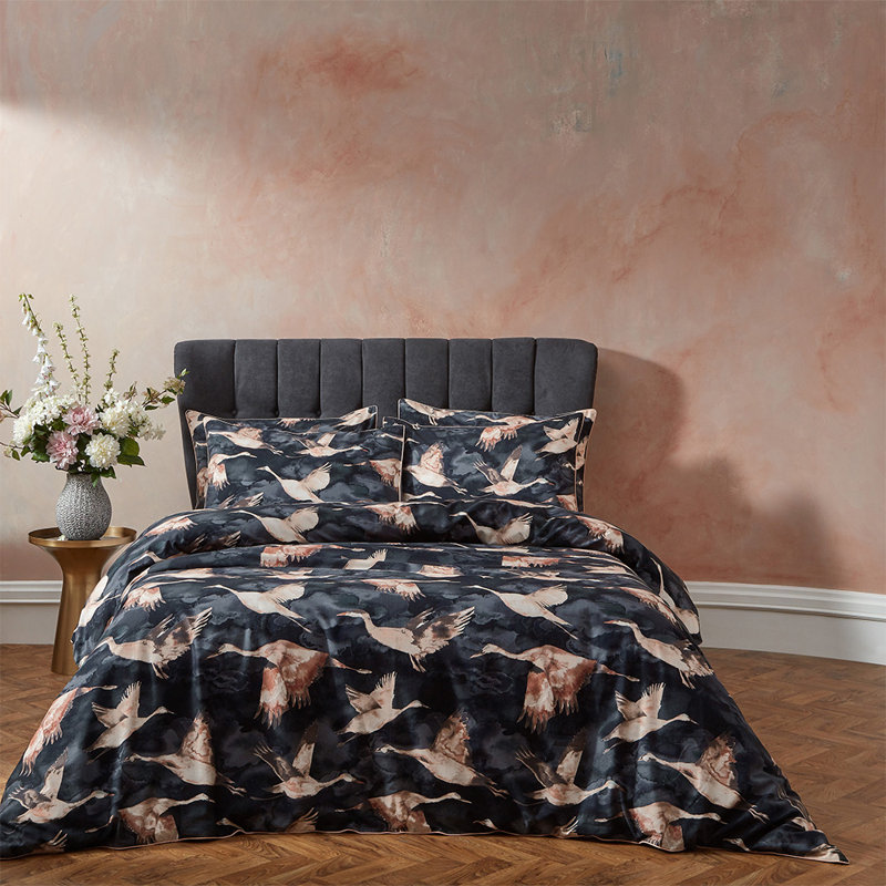Flyway Percale No Pattern Duvet Cover Set with Pillowcases Included, Blue/Ceam, Kingsize - 2 Standard Pillowcases