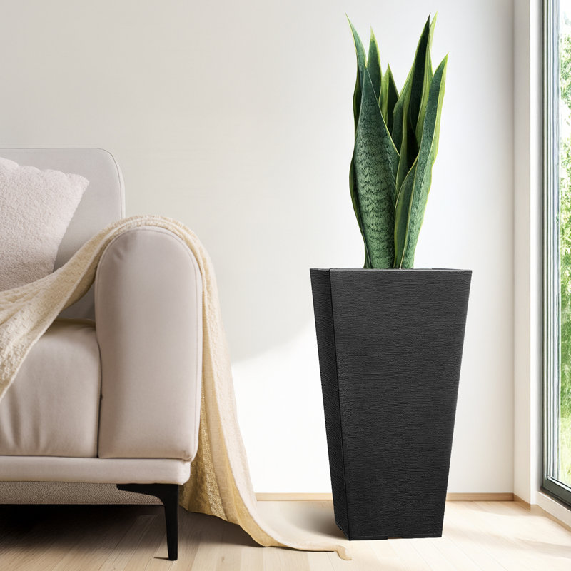 Ensemble de 2 pots à fleurs carrés de 22 po pour l'intérieur et l'extérieur