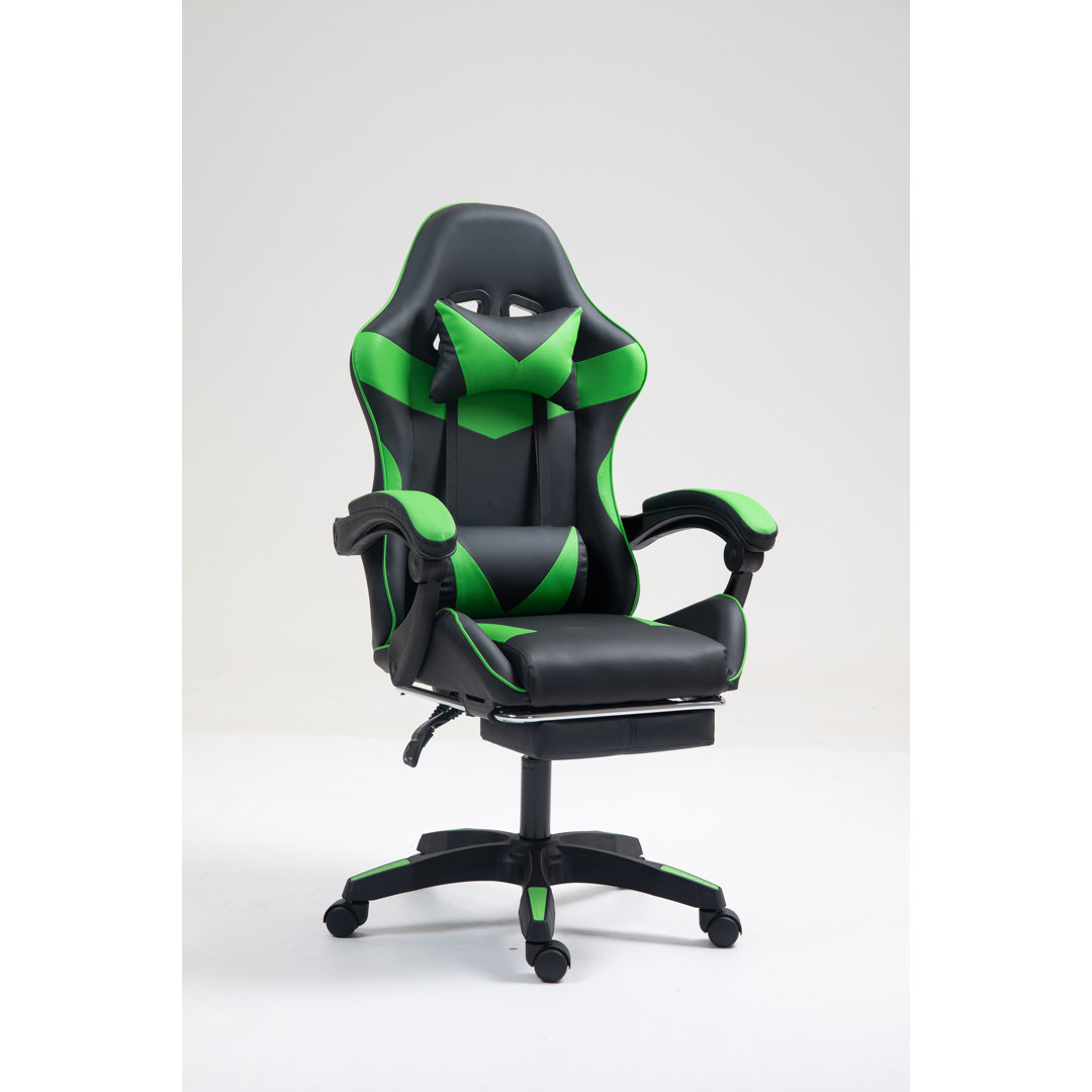 Inbox Zero Adjustable Reclining Ergonomic Faux Leather Swiveling PC & Racing Game Chair