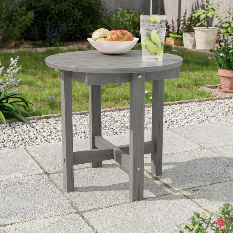 Table d'appoint ronde extérieure, petite table de bout en PEHD Adirondack, table d'appoint de patio facile à nettoyer pour la cour, la piscine, le porche, le jardin et la pelouse