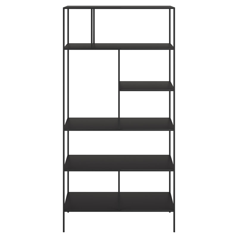 Winthrop 182.9cm H x 91.4cm W Steel Standard Bookcase, Blackened Bronze