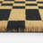 Checkerboard Stripe Black Geometric Doormat
