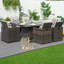 Takuya 6 - Person Wicker Patio Dining Set with Rectangular Table , Cushions Included-968978377