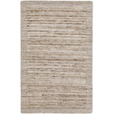 Yasmin Hand Loomed Striped Area Rug in Beige