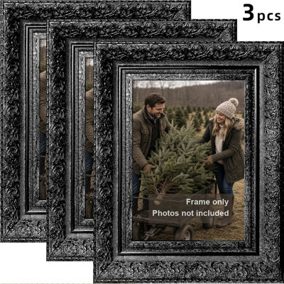 Cadre photo 3 pièces 5 po x 7 po noir Clean Line pour manteau de cheminée