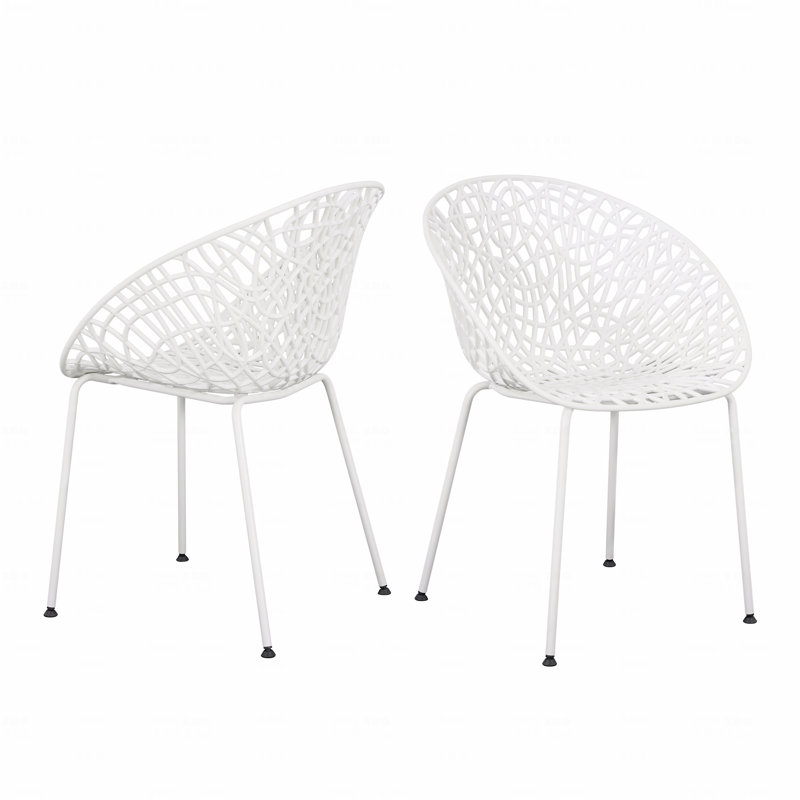 Ensemble de 2 chaises de patio d'extérieur, Blanc