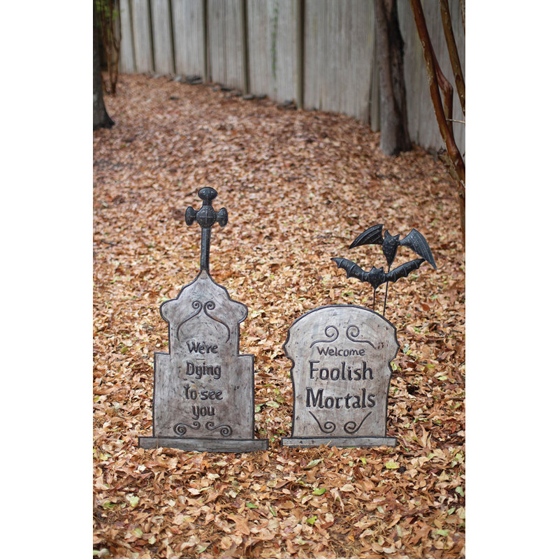  Tombstone Yard Stakes, décor de citation hantée à la main d'Halloween, ensemble de 2