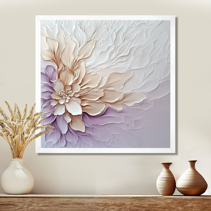 Encre liquide «Garden of Flowers - Abstract Botanicals», décoration murale, H 16 po x l 16 po, Blanc