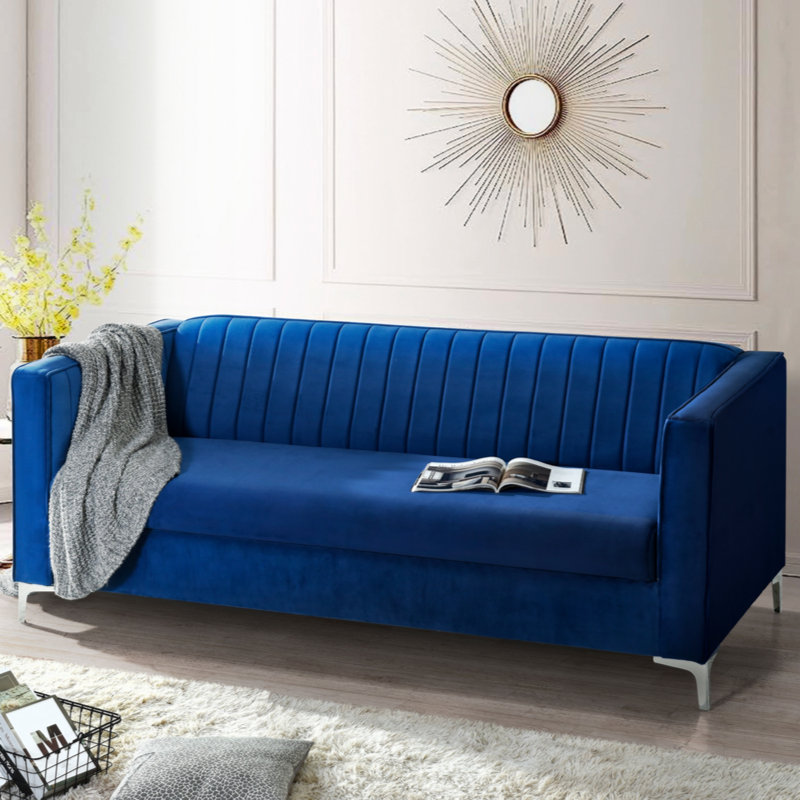 Causeuse Resana 77,52, Velours bleu marine