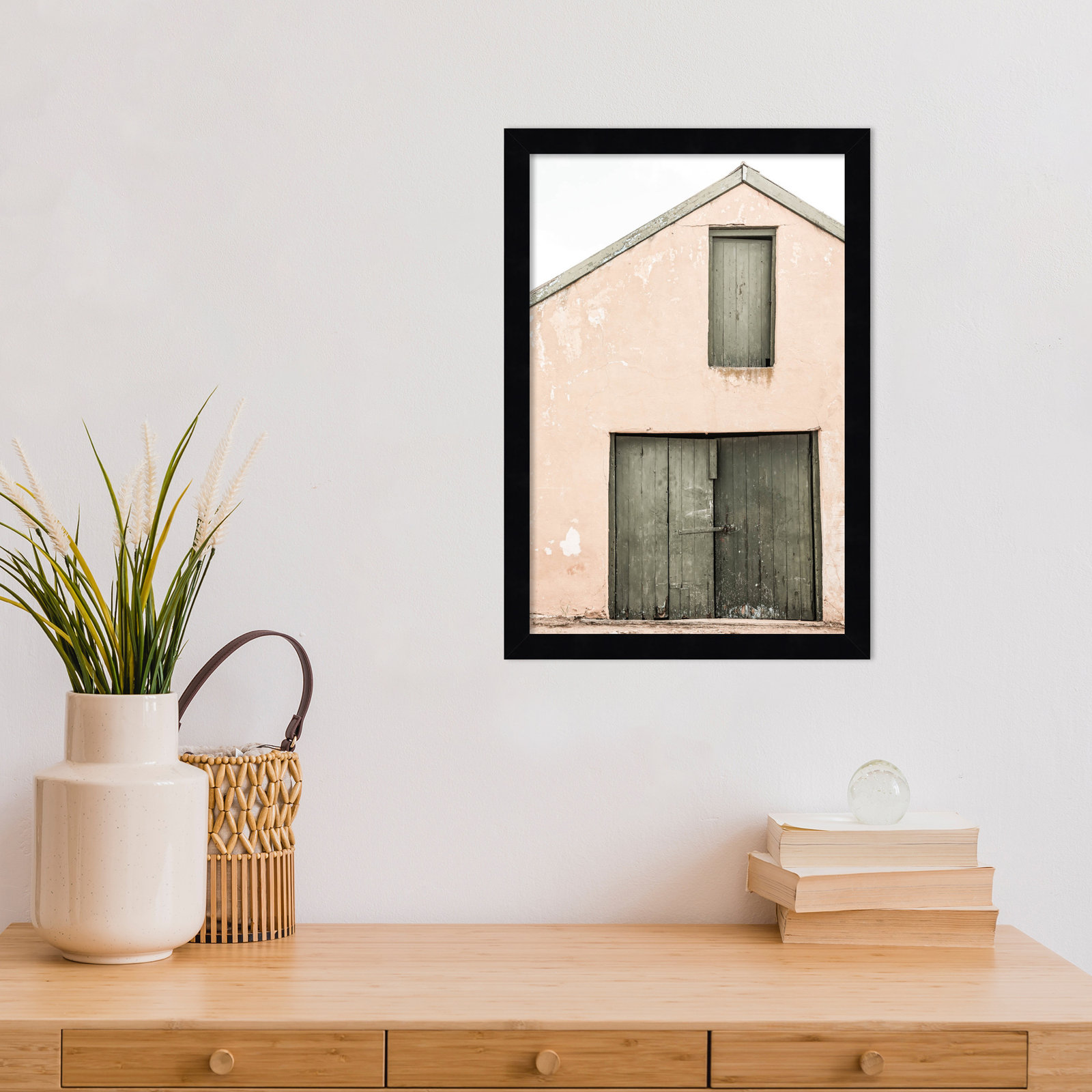 Pineland "Karoo Farm House" Print, 17" H x 12" W, Black