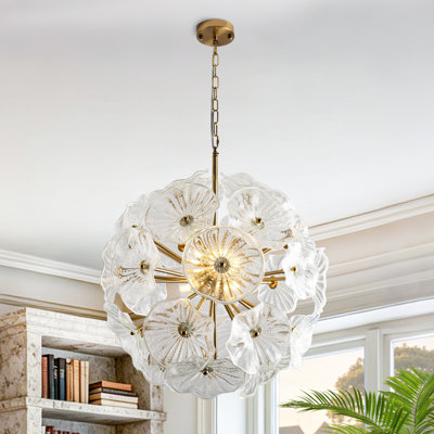 Lustre en verre de style Sputnik de 61 cm (24 po) avec suspension et chaîne réglable