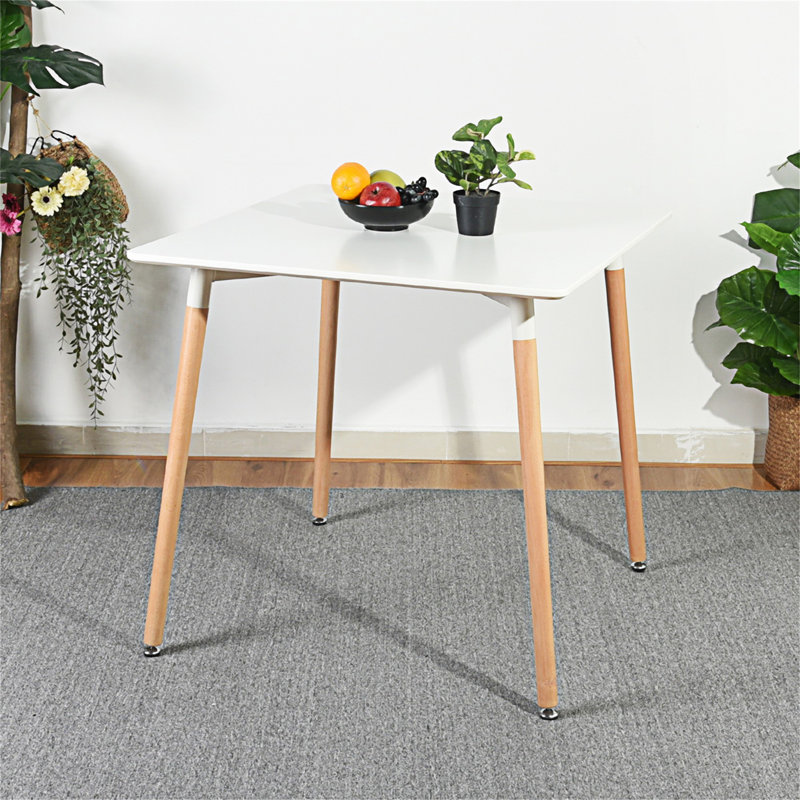 Hrissonka Dining Table,Dining room table,Kitchen table with Solid Wood Legs, White