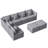 8 - Piece Upholstered Modular Corner Sectional With Storage Ottoman-219063019