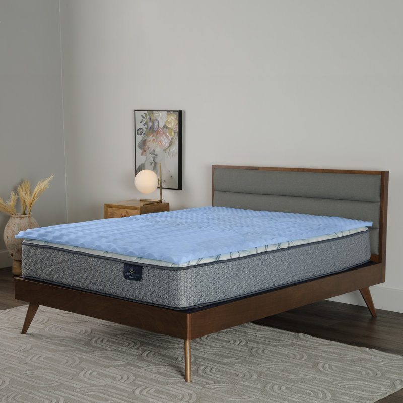 Twin XL Blue Cooling Memory Foam Mattress Topper