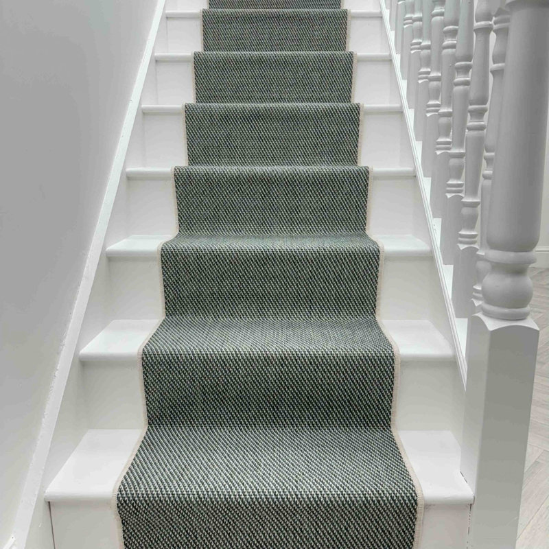 Stair Runner Solid Colour Flatweave Area Rug, Runner 60 x 570 cm