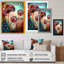 Magenta Retro Flowers - reproduction sur toile-87380704-87380705