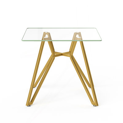 35.4-Inch Square Tempered Glass Dining Table