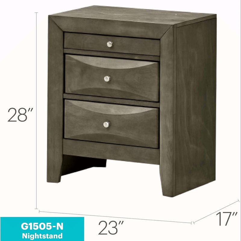 Elegant Gray Storage Nightstand