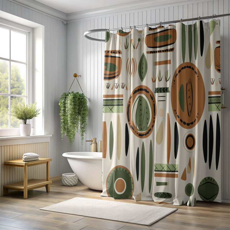 Rideau de douche Boho Roots - Premium, H 74 po x l 71 po
