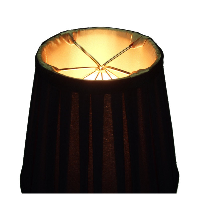 Abat-jour empire 8" en shantung, Noir