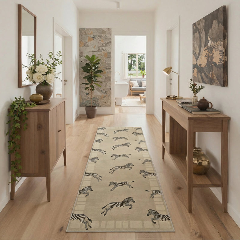 Tapis gris / brun Aldovin Aura, Tapis de couloir 2 pi x 6 pi