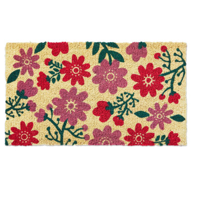 Happy Flowers Pvc Coir Mat
