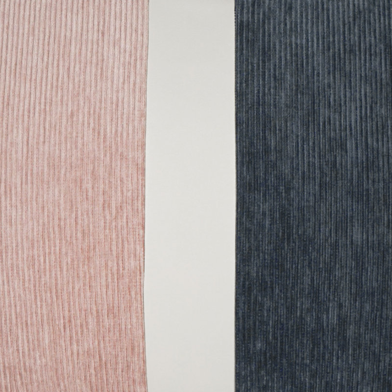 Coussin décoratif Ridge Band, Rosé / cadet, Carré 24 po