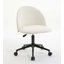 Chaise de bureau en velours, chaise de bureau pivotante à dossier moyen avec pieds noirs, chaise de bureau rembourrée moderne-1664041740