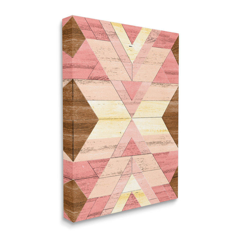 «Desert Sunset Pink Shapes», estampe numérique par Erica Billups, H 30 po x l 24 po x P 1,5 po, Cadre blanc