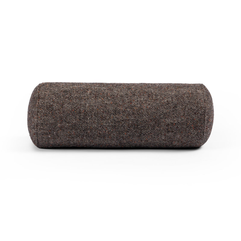 Stonewash Linen Bolster Pillow-Hasselt Ebony-20"x8", Hasselt Ebony