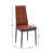 Brown Faux Leather High-Back Side Chairs, Dining Chairs With Black Metal Legs -1718496320