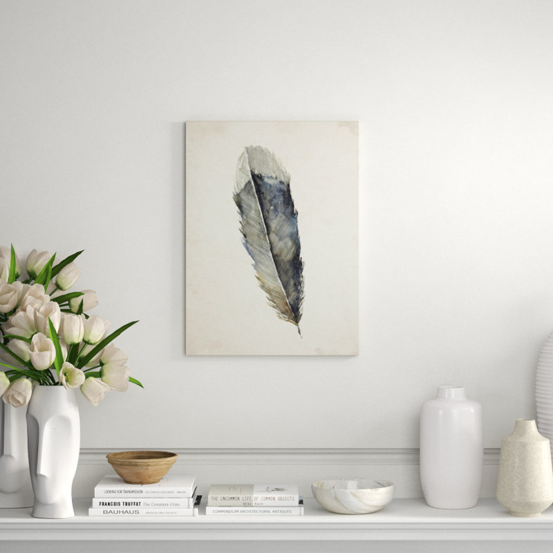Charcoal Feathers I Print by Beverly Fuller, Matte, 27" H x 20" W