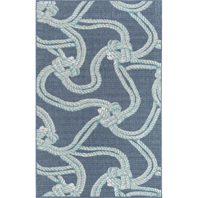 Tapis d'extérieur Ayton de couleur bleu marine, Rectangle 4 pi x 6 pi