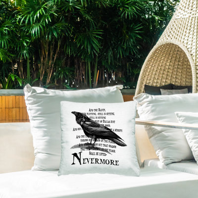 Coussin Nevermore Raven Spooky Halloween