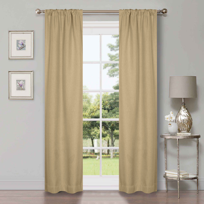 Panneau de rideau obscurcissant 100% polyester, L 26 po x L 84 po, Ivoire ivoire