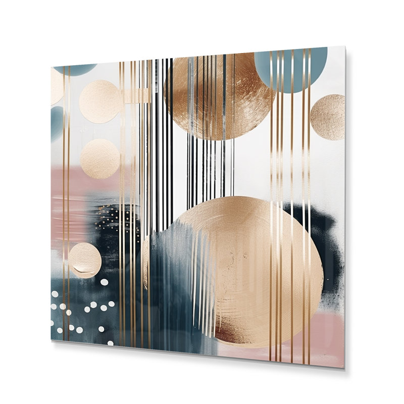 Marbre doux formes et lignes marbrées III - Décoration murale abstraite en métal marbré, H 36 po x l 36 po x P 1 po