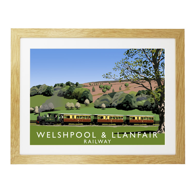 'Welshpool Llanfair' by Richard O'Neil - Print, Oak Wood Frame, 33.5 cm H x 43.5 cm W x 2.2 cm D