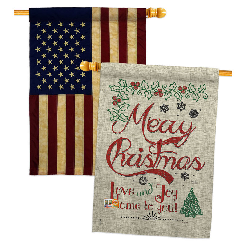 Double Sided 40'' H x 28'' W Polyester Christmas House Flag