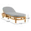 Chaise longue d'extérieur Everlee, toile Sunbrella® en teck naturel FSC-1904841061