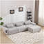 Combinaison modulaire, forme de joint en bambou, fauteuil, très grande compression et assise profonde en chenille 3 + 1 places (avec 3 coussins)-358227387