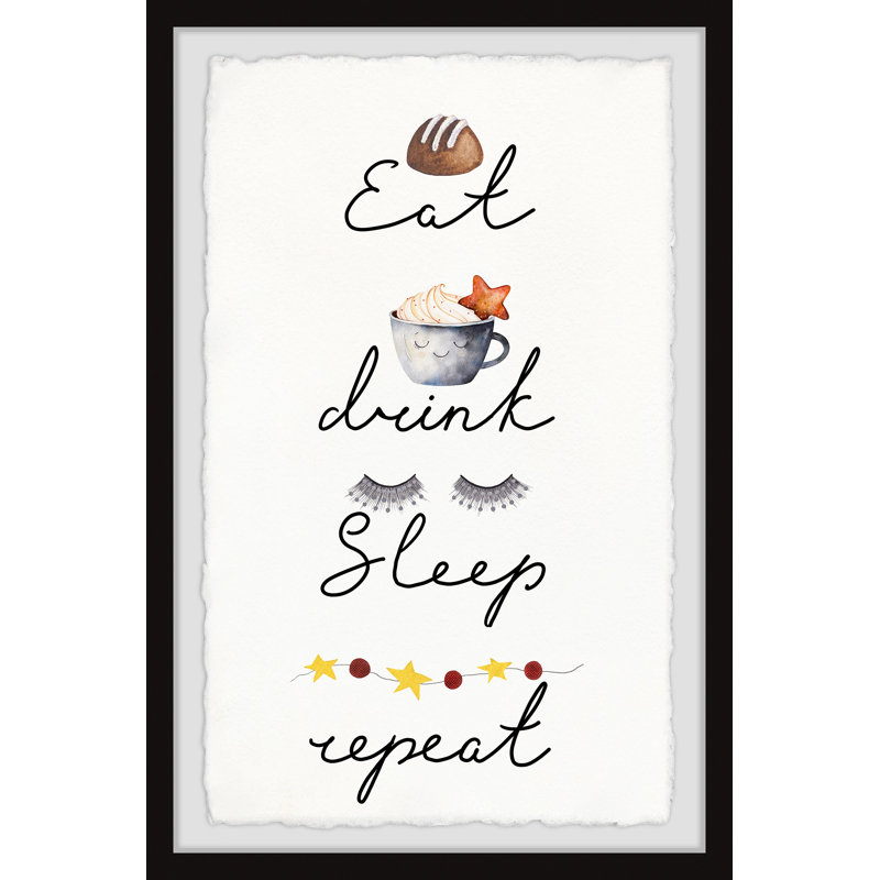 Drink And Sleep - Single Picture Frame Print, 61cm H x 41cm W x 3.81cm D