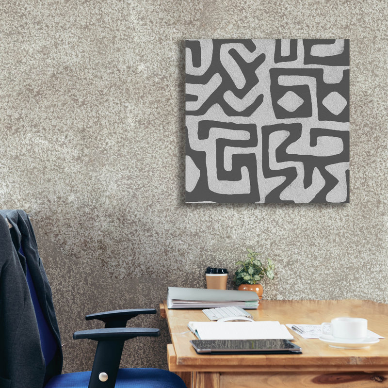 «Epic Graffiti» Square Decorative Batik 6 »par Alonzo Saunders, art mural sur toile, 26 po x 26 po, H 26 po x l 26 po