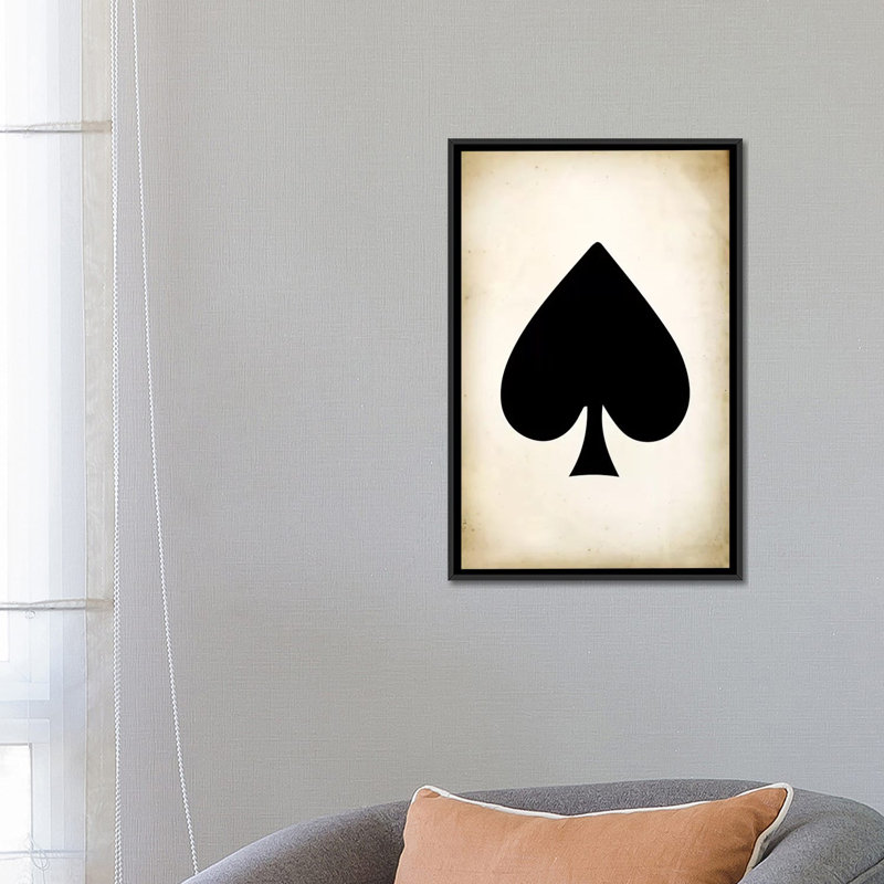 « card ii pique », impression sur toile, H 26 po x l 18 po x P 1,5 po, Toile avec cadre noir, Pas de tapis